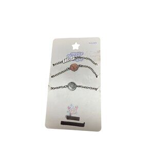 Set Of 3 Silver Adjustable Chain Bracelets With Star & Moon Charms